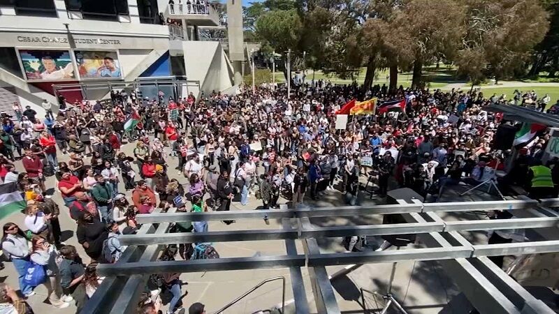 دانشجویان دانشگاه سان‌فرانسیسکو آمریکا به موج اعتراض‌ها علیه اسرائیل پیوستند