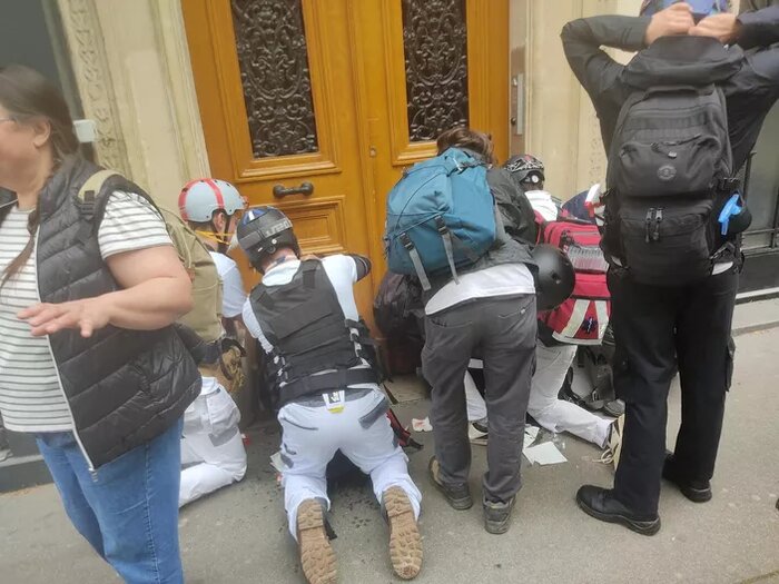 خشم پلیس فرانسه از حضور حامیان فلسطین در تظاهرات روز جهانی کارگر