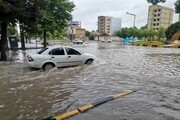 آبگرفتگی معابر و خیابان های شهر کرمانشاه به دنبال بارش باران + فیلم