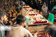 مردم اشکذر یزد با شهید گمنام دفاع مقدس وداع کردند