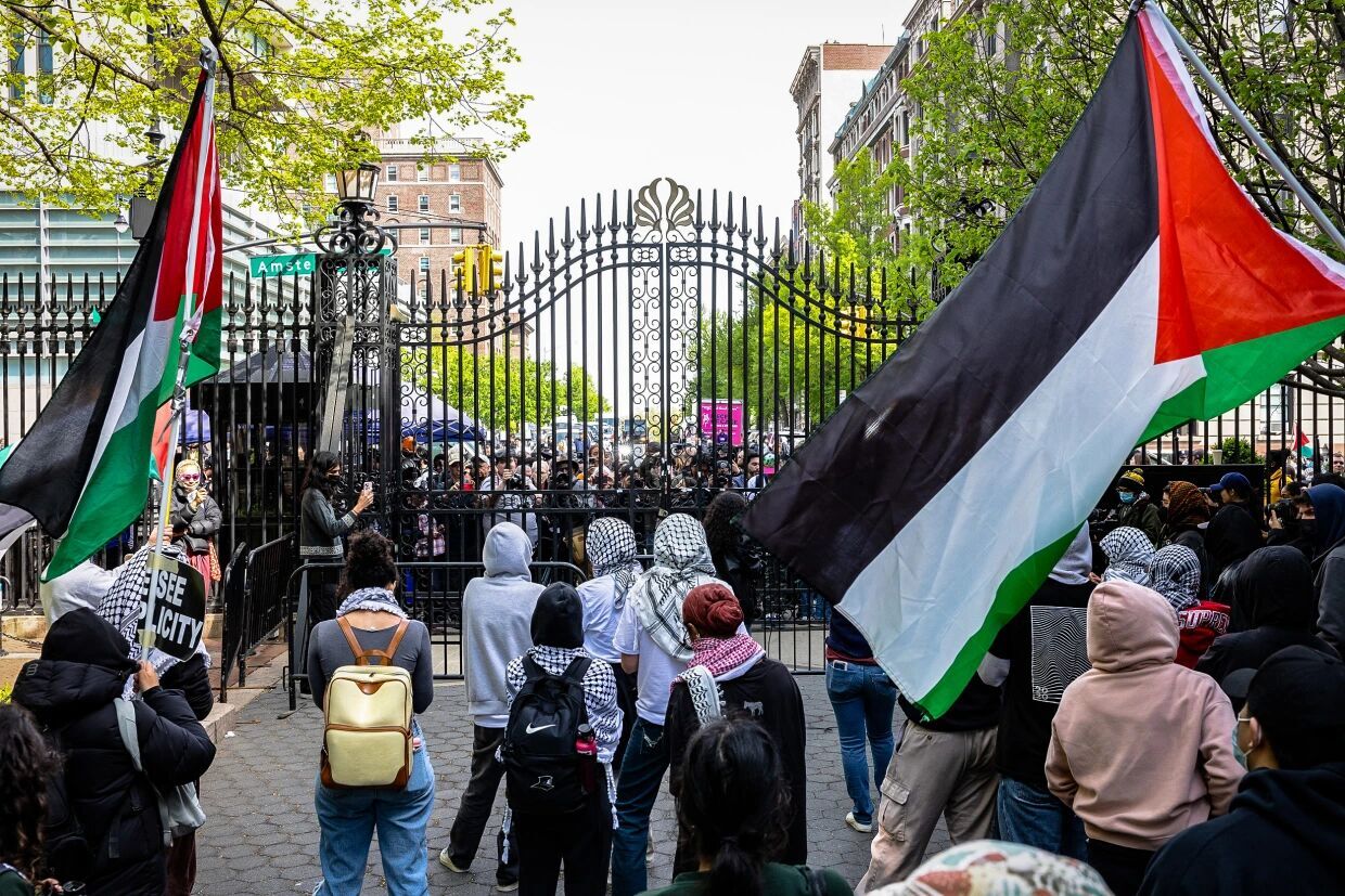 Durchführung einer Anti-Kriegs-Demonstration an der University of Michigan in den USA