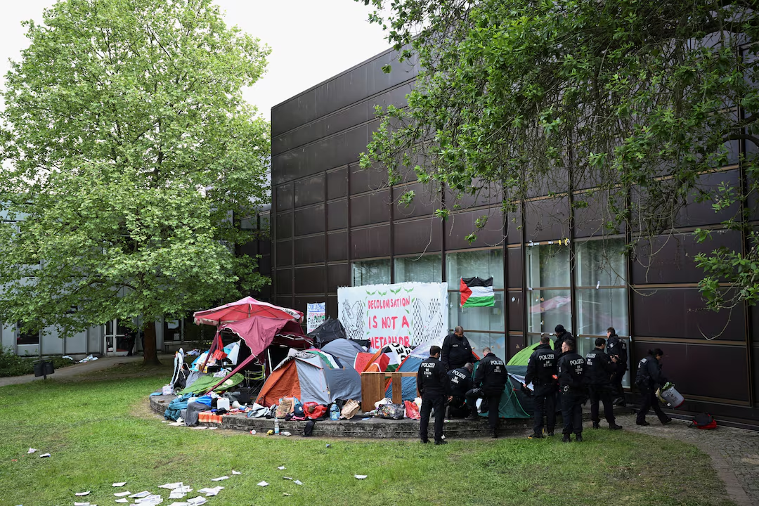 پلیس آلمان اردوگاه حامی فلسطین در دانشگاه برلین را جمع‌آوری کرد