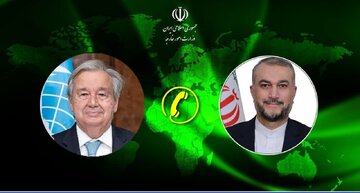 Speaking with Guterres, Iran FM urges increased pressure on Israeli regime