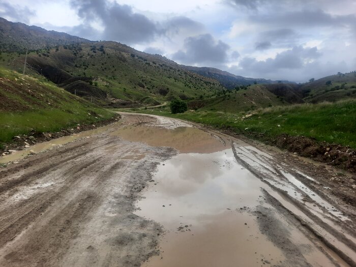 جاده‌های ناهموار دهستان عثمانوند کرمانشاه + فیلم