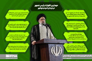 اینفوگرافیک | مهم‌ترین اظهارات رئیس‌جمهور در دیدار با مردم نوشهر