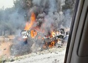 حمله پهپادی رژیم صهیونیستی به یک خودرو در مرز لبنان و سوریه + فیلم