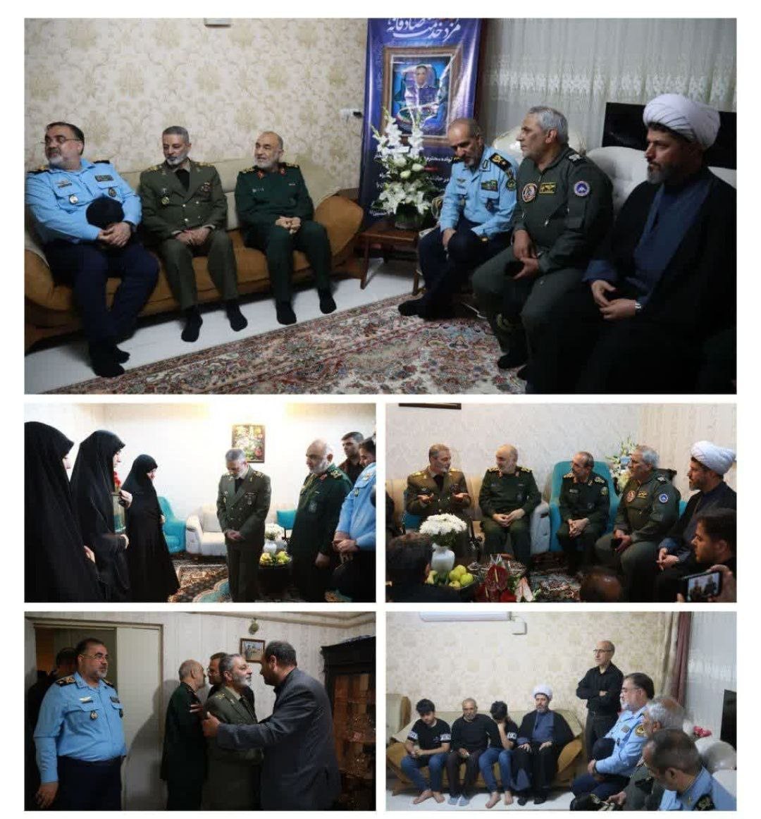 دیدار فرماندهان کل ارتش و سپاه با خانواده شهدای خلبان سانحه بالگرد رئیسجمهور - ایرنا