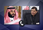 ایران کے قائم مقام صدر اور سعودی ولی عہد کی ٹیلیفونی گفتگو، باہمی روابط اورعالم اسلام کے مسائل پر تبادلہ خیال