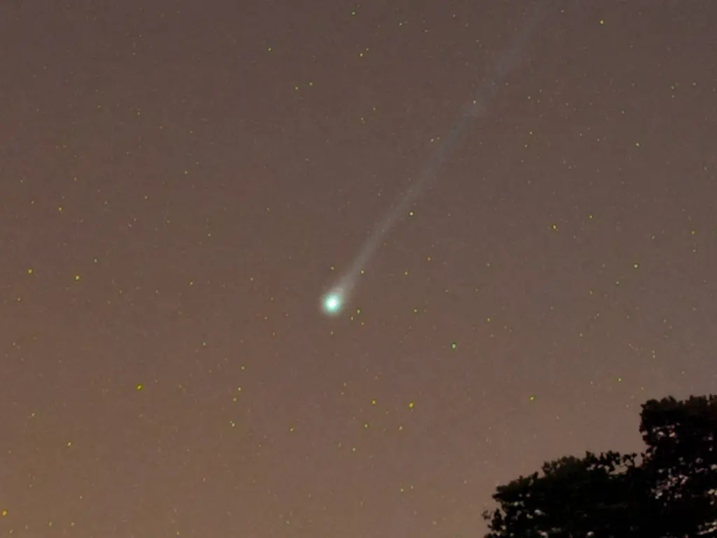 یک دنباله دار که از نزدیکی زمین می گذرد مانند سیاره زهره می درخشد
