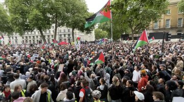 حامیان فلسطین در انگلیس جنایات اسرائیل در رفح را محکوم کردند + فیلم
