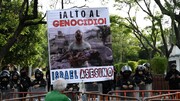 اعتراضات در مقابل سفارت رژیم صهیونیستی در مکزیک به خشونت کشید+فیلم