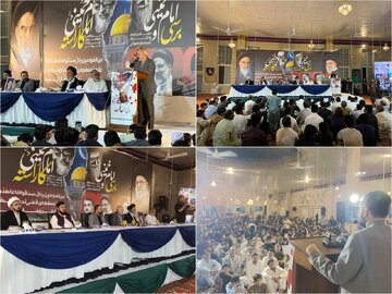 برگزاری همایش بزرگداشت سالگرد ارتحال امام خمینی (ره) و شهدای خدمت در پاکستان + فیلم