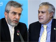 باقري يبحث مع وزير خارجية باكستان العلاقات الثنائیة وآخر التطورات في فلسطين