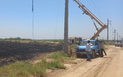 آتش‌ زدن مزارع منطقه شعیبیه شوشتر باعث خسارت به شبکه و قطع برق ۱۴ روستا شد