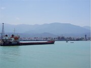 بهره برداری از کانال دسترسی جدید بندر نوشهر با ورود کشتی تجاری