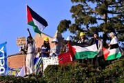 معترضان ضدصهیونیستی بار دیگر در دانشگاه کالیفرنیای آمریکا چادر زدند