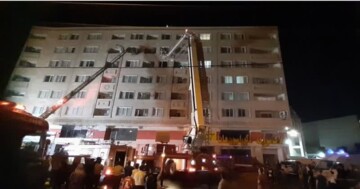 آتش‌سوزی ساختمانی ۹ طبقه در کرمانشاه مهار شد