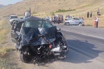 تصادف ۲ سواری در جاده طرود شاهرود پنج کشته و یک مصدوم داشت