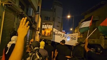 تظاهرات مردم بحرین علیه سفر رئیس ستاد مشترک رژیم اشغالگر به این کشور + فیلم