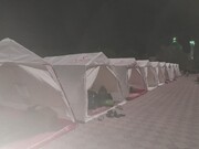 فیلم/ اسکان اضطراری زلزله زدگان کاشمر