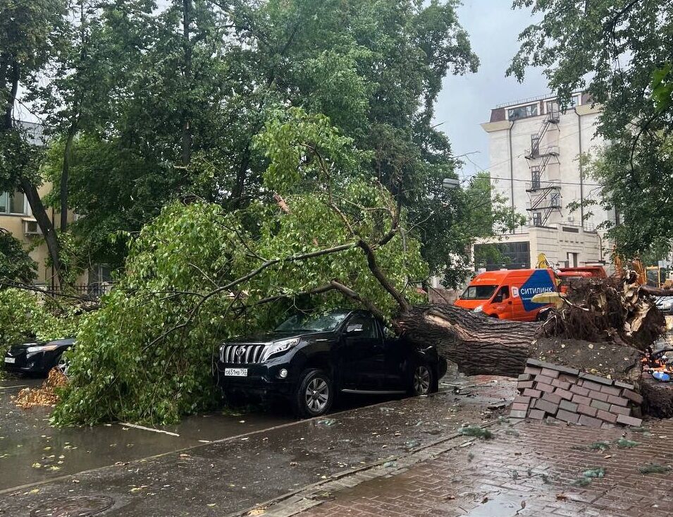 طوفان در مسکو ۲ کشته و بیش از ۱۰ مصدوم داشت + فیلم