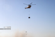 Fire crew struggle to contain wildfire in western Iran