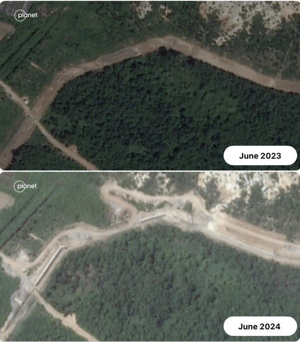 پیونگ‌یانگ در منطقه غیر نظامی شبه جزیره کره دیوار می‌سازد