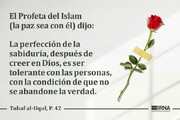 El Profeta del Islam (la paz sea con él): La perfección de la sabiduría, después de creer en Dios, es ser tolerante con las personas, con la condición de que no se abandone la verdad.