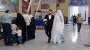 حضور عروس و داماد اهوازی در پای صندوق رای