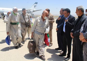 نخستین گروه حجاج ۲ استان غربی کشور از طریق فرودگاه همدان به کشور بازگشتند