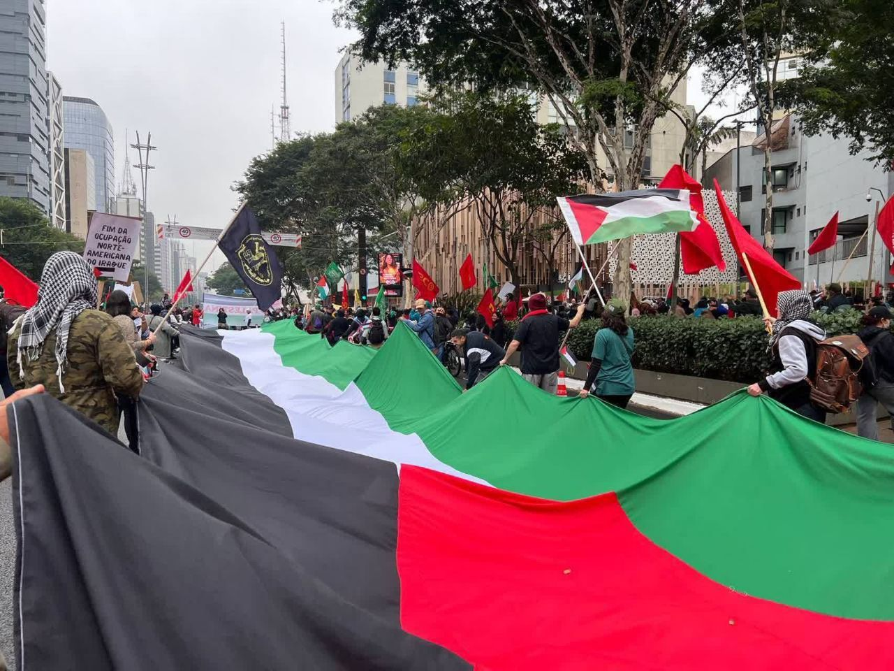گزارش تصویری از تظاهرات ضدصهیونیستی در «سائوپائولو» برزیل