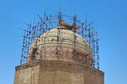 مرمت گنبد مسجد جامع گلپایگان پس از ۳۰ سال آغاز شد
