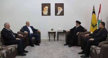 هیات حماس با دبیرکل حزب الله لبنان دیدار کرد