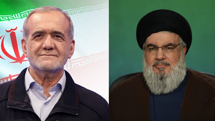 Pezeshkian dirigiéndose a Nasralá: El apoyo de Irán a la Resistencia continuará con fuerza