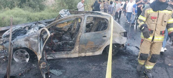آتش سوزی مرگبار ۲ خودرو در ورامین