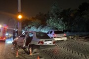 برخورد پراید با ستون تابلو در بزرگراه آقابابایی اصفهان سبب فوت راننده شد