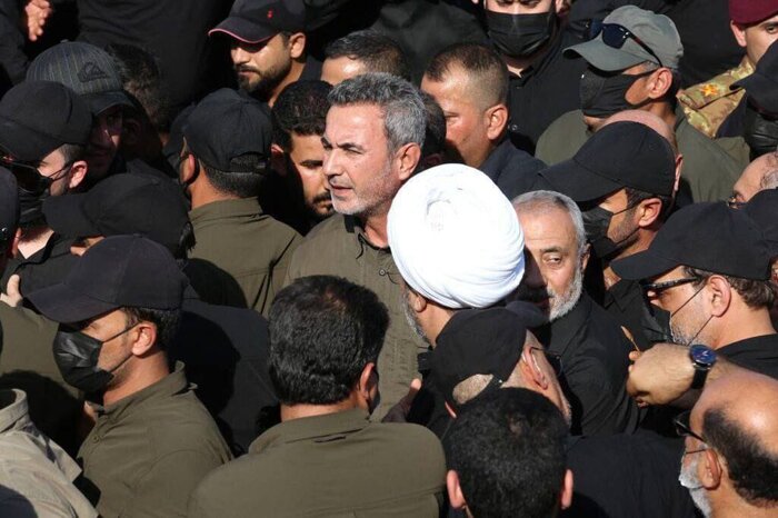 آیین تشییع پیکر شهدای حمله آمریکایی به مقر الحشد الشعبی در بغداد برگزارشد