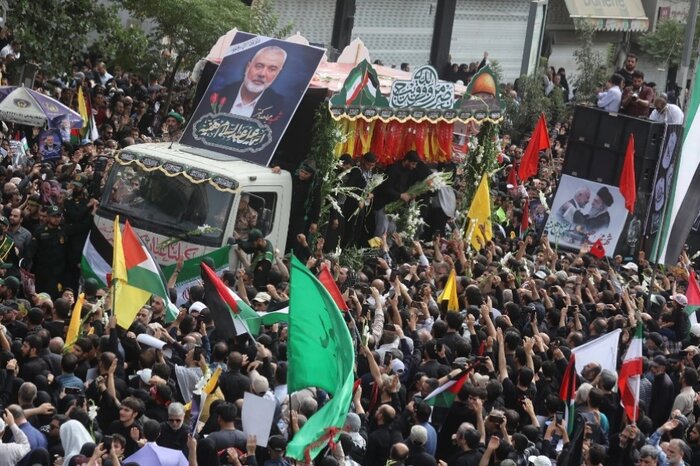 Церемония прощания с главой политического бюро ХАМАС в Тегеране