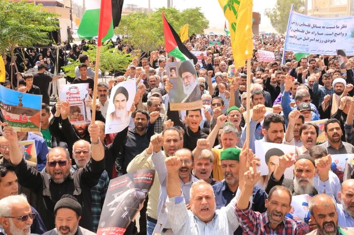 خروش و خشم مردم خراسان جنوبی از جنایات صهیونیستها + فیلم