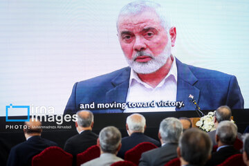 Ceremonia de conmemoración del mártir Ismail Haniya en Teherán