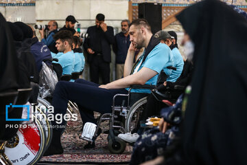 Ceremonia de despedida a al convoy paralímpico en el santuario del Imam Reza (P)