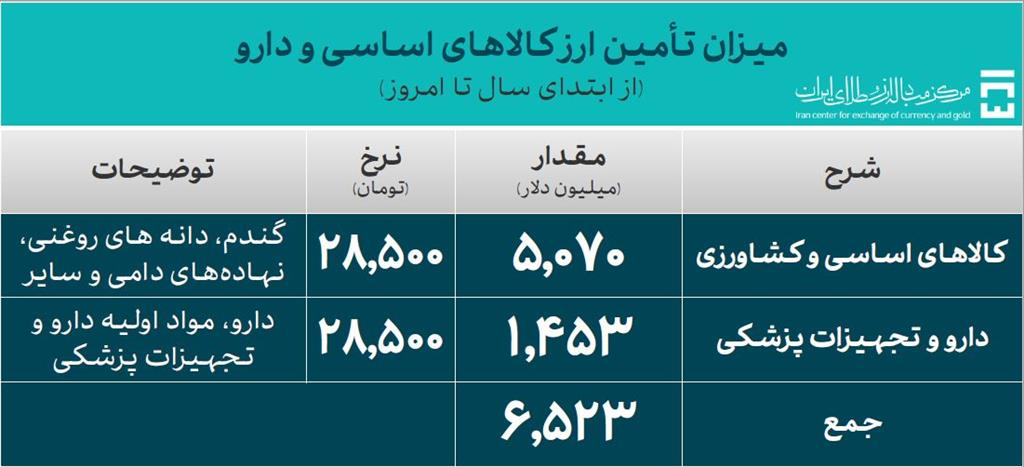 تامین 6.5 میلیارد دلار ارز ترجیحی برای واردات کالاهای اساسی و دارو 3