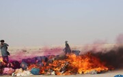 ده تُن مواد مخدر و مواد کیمیاوی در نیمروز حریق گردید