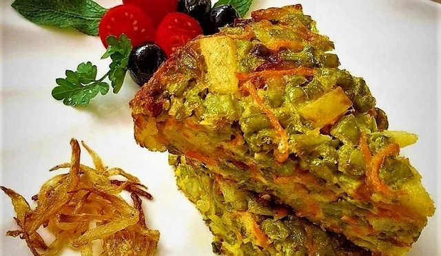 طرز تهیه کوکو لوبیا سبز تبریزی مجلسی با پنیر پیتزا