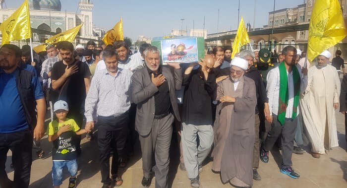 پیکر  شهید مدافع حرم زینب در قم تشییع شد