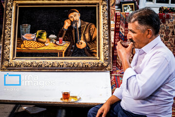 Mozaffariyeh traditional tea house in Tabriz, northwest Iran