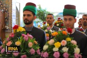 عید میلاد النبی کے موقع پر امام حسین علیہ السلام کی ضریح مبارک کی سجاوٹ