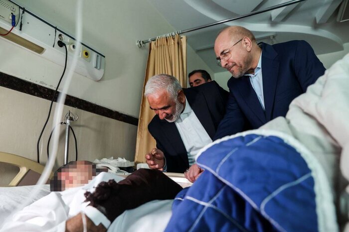 Iran’s Parliament speaker visits victims of Israeli terror attacks in Lebanon