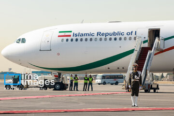 Seeing off Iran's president to New York