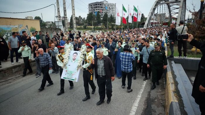 پیکر شهید مدافع امنیت در چالوس تشییع شد